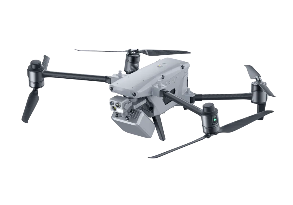 Autel Alpha con el módulo Tracer de detección de radio montado bajo el fuselaje