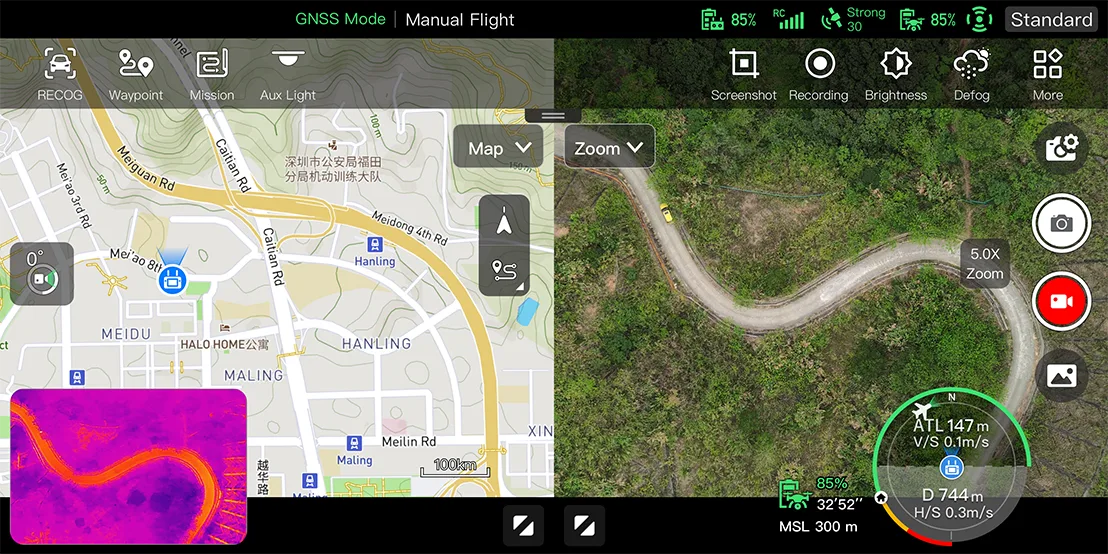Visualización de pantalla dividida